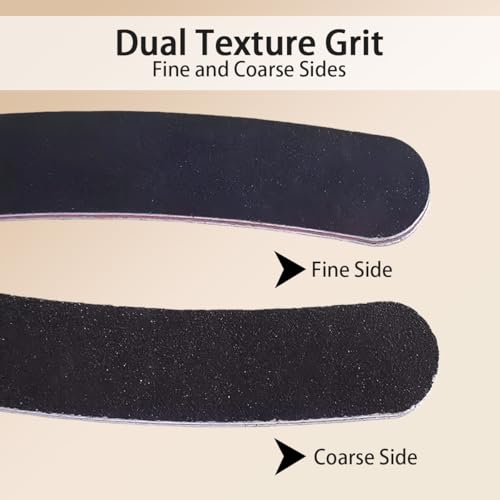 10PCS Curved Professional Washable Nail Buffering Files Rounded End Manicure Pedicure Tool Double Sided Emery Board 100/180 Grit Nail Art Care Buffing Buffer Sanding Files