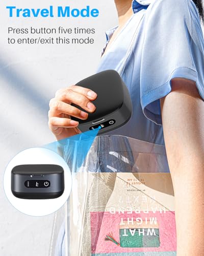 Voraiya Rechargeable Ultrasonic Retainer Cleaner, Portable Retainer Cleaner Machine, 52kHz Retainer Cleaner for Dentures, Night Guards, Mouth Guards, 166ml Dental Cleaning Pod with Mirror, 3 Modes