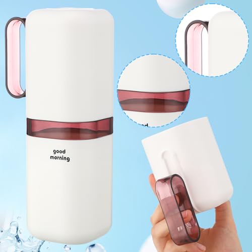 Ziliny 4 Pcs Travel Toothbrush Holder with Cups Toothbrush Toothpaste Case