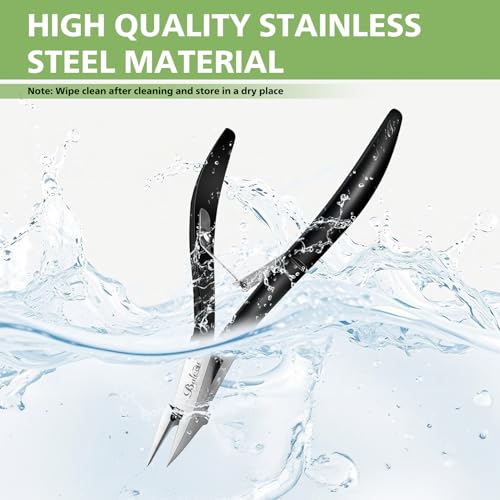 BALUCA Toenail Clippers Straight Blade for Thick Toenails and Ingrown Nails, Professional Stainless Steel Fingernail Toenail Clippers Trimmers for Seniors, Men and Adult - Black
