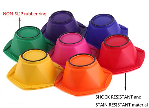 PERFEHAIR Small Hair Coloring Dye Mixing Tint Bowls and Brush Kit - 7-Piece Set in Vibrant Rainbow Colors | 200 ml Capacity per Bowl