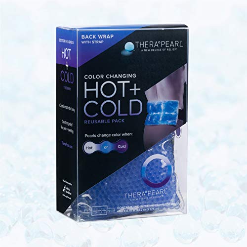 TheraPearl Reusable Hot Cold Pack for Back, Reusable Back Wrap with Strap & Gel Beads, Best Ice Bag for Lower Back Pain Relief, Non Toxic Flexible Hot & Cold Compress for Swelling, Sports Injuries