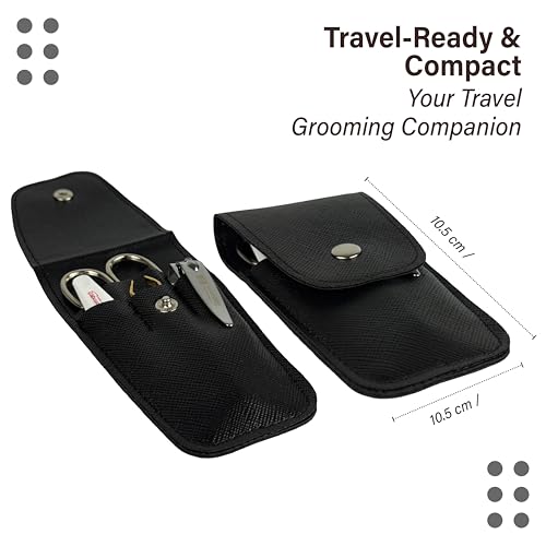 Solingen Manicure & Pedicure Set, Men Women Finger and Toe Nail Clippers Set Professional Manicure Pedicure Kit, Stainless Stell, Eyebrow Tweezers, Scissors, Sapphire Nail File with Travel Case Black