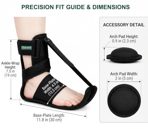Upgraded Adjustable Night Splint, Relief for Plantar Fasciitis, Foot Drop, Achilles Tendonitis, Fits all foot size, Women & Men