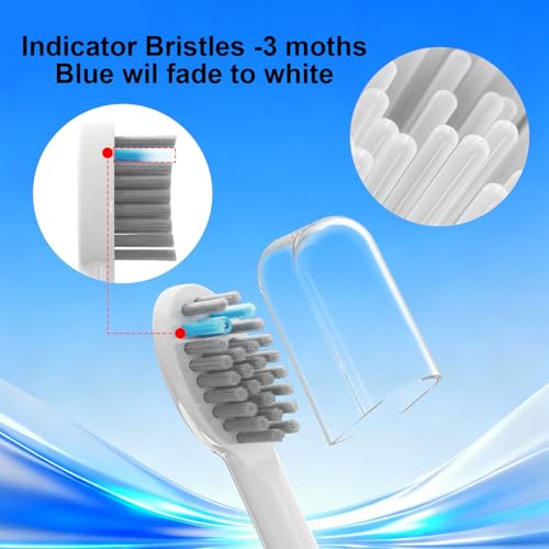 8 Pack Replacement Brush Heads for Waterpik Sonic-Fusion 2.0 (SF-03/SF-04) & Sonic-Fusion (SF-01/SF-02) Flossing Toothbrush - Individually Sealed with Hygienic Caps, White 1 Count (Pack of 8)