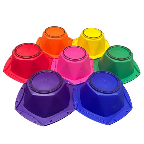 Professional Salon Hair Dye & Coloring Brush and Tint Bowl Set, 7 Rainbow Application Brushes and Mixing Bowls