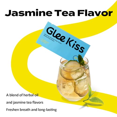 Teeth Whitening Strips for Sensitive Teeth with Pap & Hydroxyapatite, Non-Alcohol & Peroxide Free, Enamel-Safe, Dry Strip Technology, Vegan, 14 Day Treatments 28 Strips (Jasmine Tea Flavor) 1
