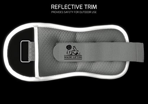 Nordic Lifting Elbow Compression Sleeves (1 Pair) Medium and Ankle/Wrist Weights (1 Pair, Two 5 lbs) Sleek Grey