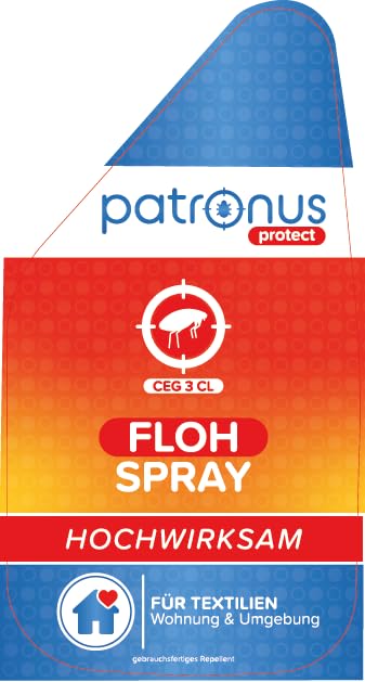 Patronus flea spray for homes and surroundings 500ml - TEST WINNER - repellent against fleas with immediate protection - with a subtle eucalyptus/citrus scent - highly effective & laboratory tested - BeesActive Australia