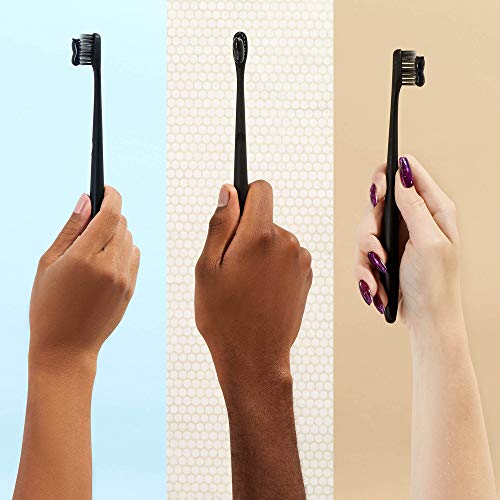Hello Charcoal Infused Soft Bristle Toothbrush, Black, BPA Free, Vegan, Plant Based Handle, 1 Count (Pack of 6)