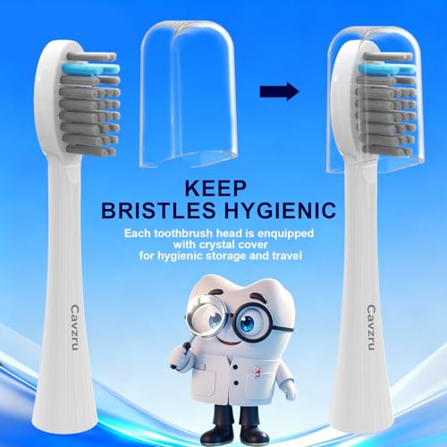 8 Pack Replacement Brush Heads for Waterpik Sonic-Fusion 2.0 (SF-03/SF-04) & Sonic-Fusion (SF-01/SF-02) Flossing Toothbrush - Individually Sealed with Hygienic Caps, White 1 Count (Pack of 8)