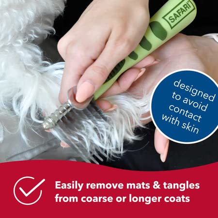 Coastal Pet Safari Dog De-Matting Comb - Serrated Stainless Steel Grooming Tool for Dogs with Medium to Long Hair - Keeps Coats Smooth & Soft - One Size - BeesActive Australia