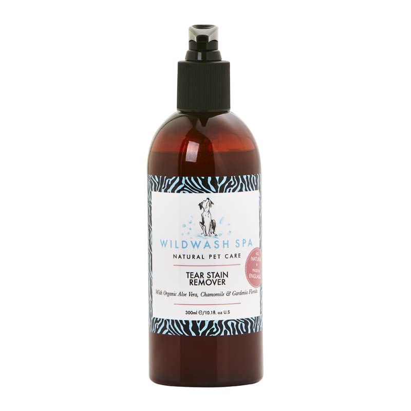 WildWash Tear Stain Remover For Dogs 300ml - Gentle Effective Cleansing Agent - Chamomile and Gardenia Florida Naturally Lighten Stain and Prevent Build Up - Sulphate, Paraben-Free for Sensitive Skin