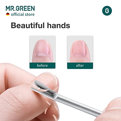 MR.GREEN Cuticle Pusher Dead Skin Remover Stainless Steel Manicure Tools Professional Cuticle Trimmer Nail Polish Peeler Scraper (Mr-2190) Mr-2190
