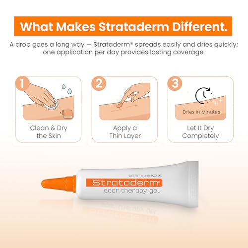 Strataderm Scar Therapy Gel for Surgery, Burns & Acne Scars 5g (0.17oz) 0.17 Ounce (Pack of 1)