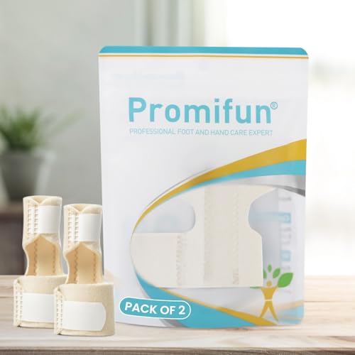 Promifun Finger Braces, 2 Pack Trigger Finger Splints for Straightening, Mallet Finger and Broken Finger, Finger Straighteners Provide Support and Relieve Pain - Khaki