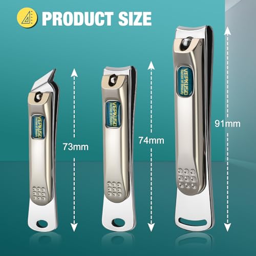 Nail Clippers for Men, Vepkuso Toenail Clippers for Thick Nails and Ultra Sharp Fingernail Clippers for Women, 4 in 1 Nail Clippers Cutter for Seinors, Gift Ideas 3 in 1 Nail Clipper Set