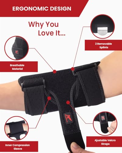 Hurmoya Elbow Brace Night Sleep, Cubital Tunnel, Ulnar Nerve Entrapment Medium Universal