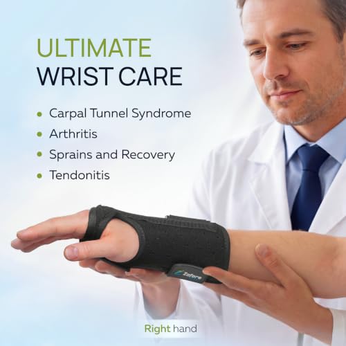 ZOFORE SPORT Carpal Tunnel Wrist Brace Night Support, Right hand - S/M 2 strap brace Right S/M