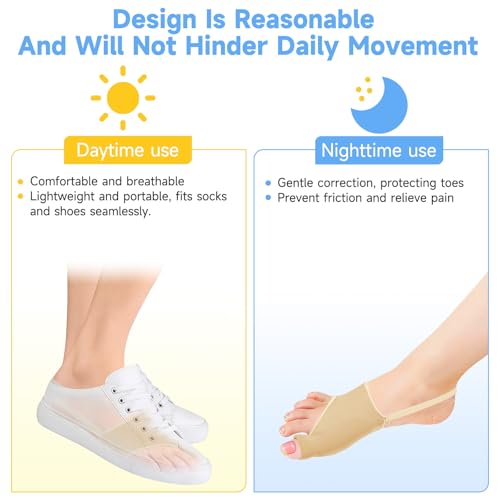 2PCS Bunion Corrector for Women & Men Big Toe, Bunion Splint with Spacers (1, Beige) 1