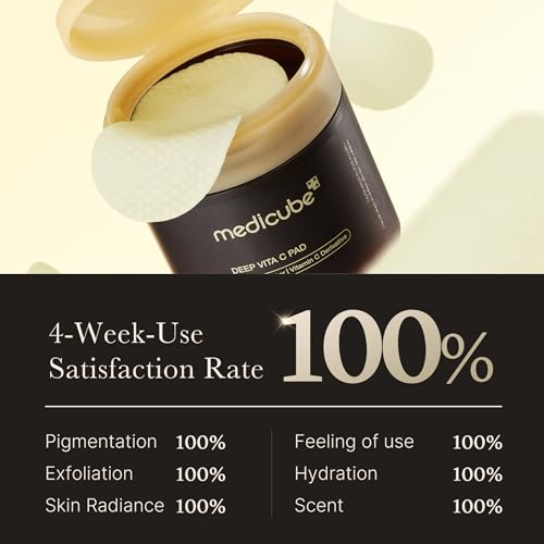 medicube Toner Pads Deep Vita C Facial Toner Pad for Uneven Skin Tone Care Deep Vita C Pads 70 Count (Pack of 1)
