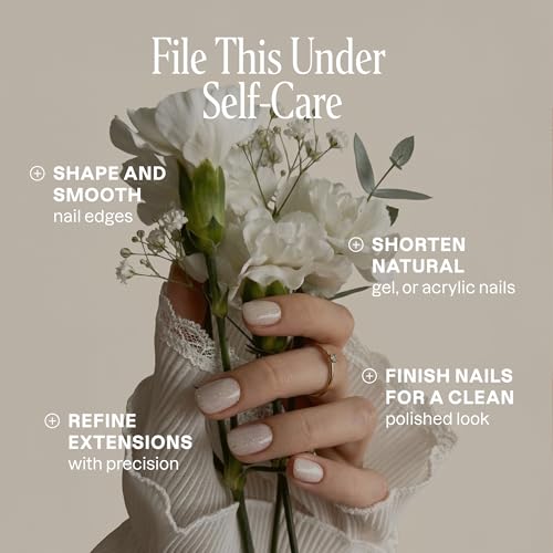 Cliganic 12 Pack Nail File Set: 180/240 Grit | Professional Emery Boards for Natural, Gel & Acrylic Nails | Washable Double Sided Kit | Cliganic 90 Days Warranty 12 Count (Pack of 1)