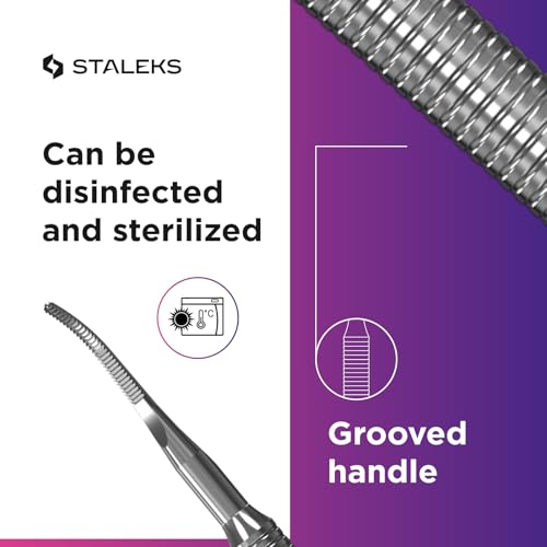 Staleks Pro Pedicure Toenail File EXPERT 60 Type 3 – Dual-Ended Ingrown Nail File – Stainless Steel straight nail file and file with a bent end