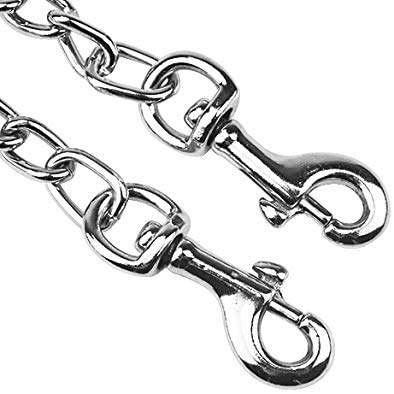 Metal Double Dog Lead, Double Ended Metal Lead for Dogs, Durable Dog Chain for Two Dogs, 2 Way No Tangle Coupler Double Pet Dog Chain Lead Leash for Walking Training (4.0mm*70cm) - BeesActive Australia