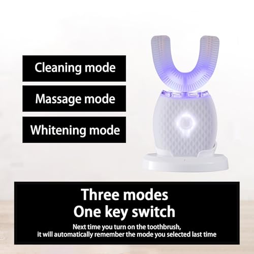 Adult Ultrasonic Automatic Toothbrush Waterproof Travel Timer White