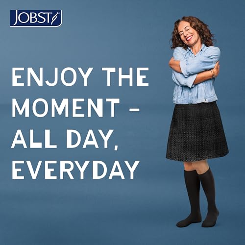 JOBST ACTIVA Athletic 15-20 mmHg Compression Socks Knee High, Closed Toe Black Large