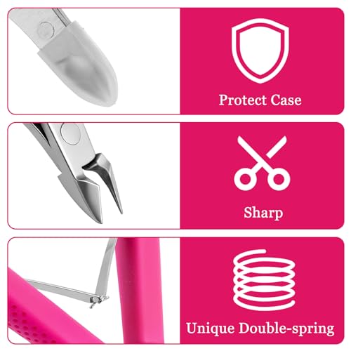 Cuticle Trimmer,Stainless Steel Cuticle Clippers with Non-Slip Silicone Handle,Professional Nail Trimmer Remover Tool for Manicure And Pedicure