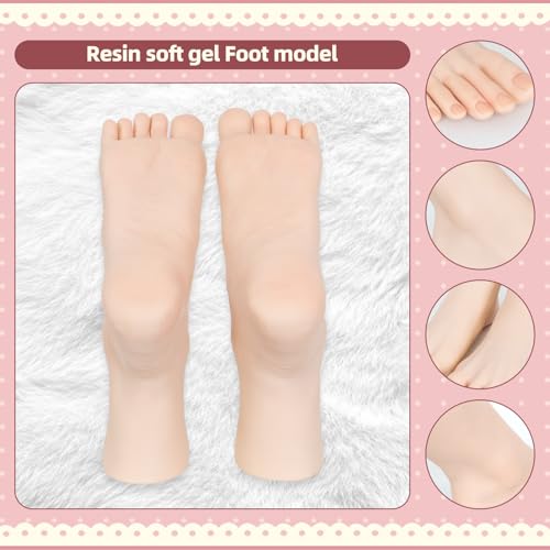 Realistic Practice Foot for Nail Training – Soft Flexible Fake Foot Model for Manicure, Acrylic & Gel Nail Art at Home or Salon (Left)