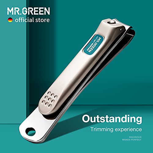 MR.GREEN Nail Clippers Curved Blades Fingernail Cut Nippers Manicure Scissors Stainless Steel Pedicure Tools (Medium) Medium