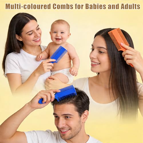 6 Pcs Double Sided Fine Tooth Comb, Lice Flea Removal Comb