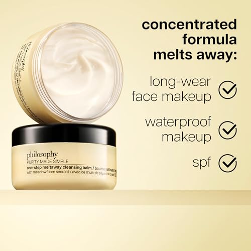 philosophy purity made simple one-step facial cleanser- with meadowfoam seed oil gently cleanses & melts away dirt, oil & stubborn makeup paraben-free face wash