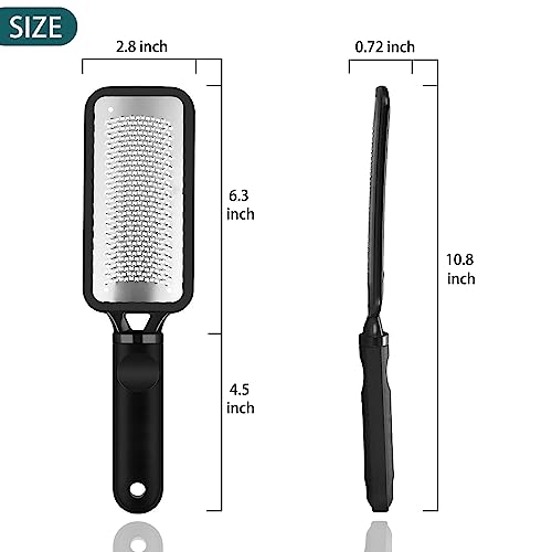 Foot Rasp Foot File, 2 Pcs Stainless Steel Pedicure Callus Remover for Feet, Professional Foot Care Tools for Pedicure to Removes Hard Skin Corns for Dry and Wet Feet 2 X Foot Files