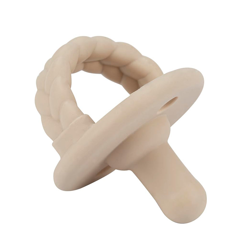 Itzy Ritzy Silicone Pacifiers for Ages 6-18 Months - Itzy Soother Pacifiers Feature Collapsible Handle & Two Air Holes for Added Safety; Set of 2 in Toast & Buttercream, Ages 6-18 Months 6-18 Month