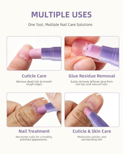 4 in 1 Cuticle Remover Pen – Push, Remove, Buff & Moisturize 2PCS