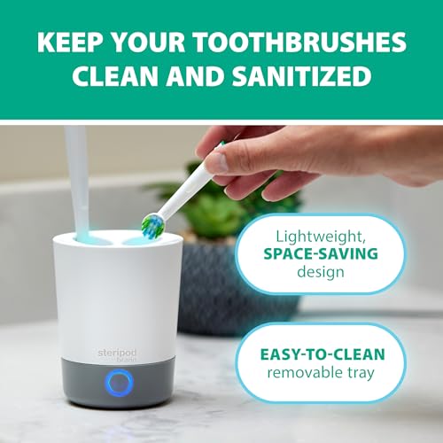 Steripod UV Countertop Toothbrush Sanitizer, Holds 4 Brushes