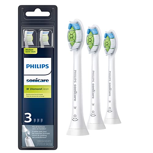 Philips Sonicare Genuine W DiamondClean Replacement Toothbrush Heads, 3 Brush Heads, White, HX6063/65 & for Kids 7+ Genuine Replacement Toothbrush Heads, 2 Brush Heads