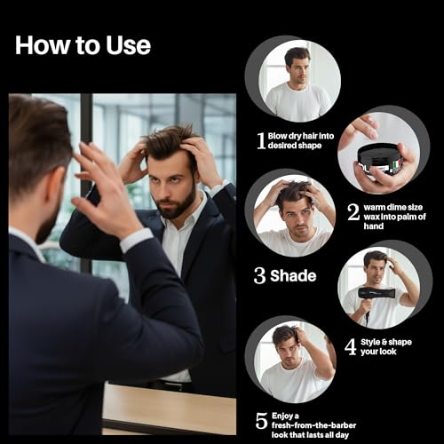 MDL Cover Up Black Hair Wax for Men, Gray Coverage, Made in Italy, 100ml YOUNG - Gray Hair Reduction