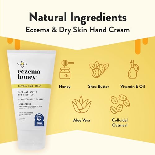 ECZEMA HONEY Oatmeal Hand Cream, for Dry, Itchy, Sensitive Skin (2 Oz) 2 Ounce (Pack of 1)