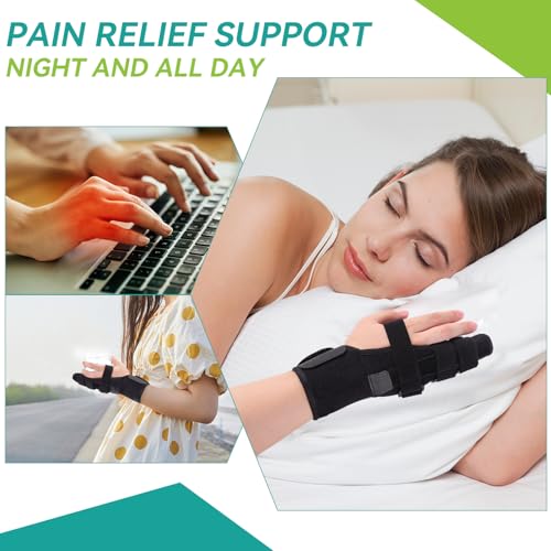 lefeke Trigger Finger Splint, Finger Brace for Middle, Index, Pinky, or Ring Finger Support, Hand Splint for Arthritis, Fracture, Hand Brace Splint with maniphalanx Support (2 Fingers Fixed) Black