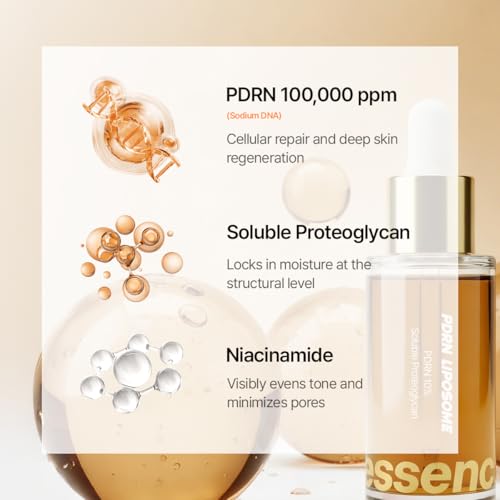 Essenciel PDRN Serum, 100,000 PPM 10% PDRN Salmon DNA Nano Liposome Korean Facial Ampoule, Lightweight Hydrating Essence for Plump, Dewy-Looking Skin, All Skin Types, 1.01 Fl Oz (30ml)