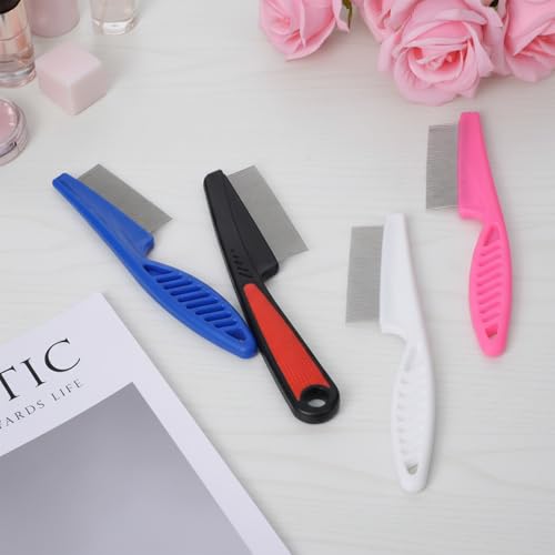4 PCS Dandruff Comb Remover Lice Comb for Thick Women Hair, Stainless Steel Fine Tooth Combs Set, Dandruff Scalp Care Combs Metal for Women All Hair Types