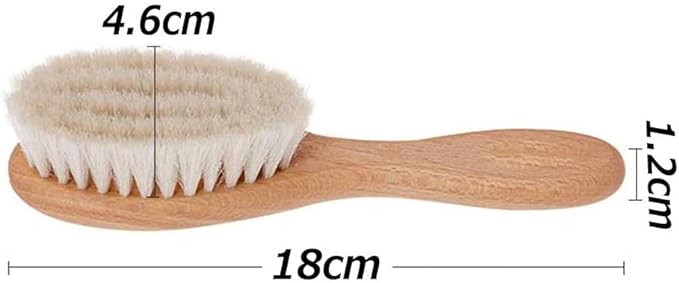 WEREO Baby Hair Brush, Wooden, 100% Natural, Goat Hair, Newborns, Infants, Anti-Static, Scalp Massage, Baby Shower, Gift - BeesActive Australia