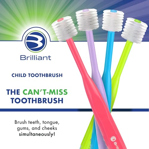 Brilliant Oral Care Bundle; Pack of 1 Baby Toothbrush, Child Toothbrush with Soft Bristles and Round Head & Pack of 1 Kids Fluoride Free Toothpaste, Spry Gel with Xylitol, Strawberry Banana Flavor