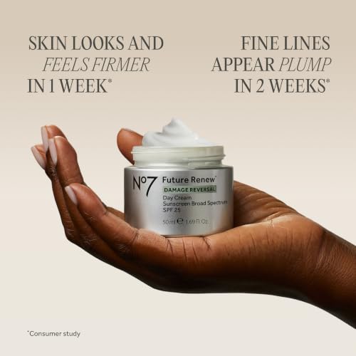 No7 Future Renew Damage Reversal Face Cream with SPF 25 - Anti Aging Face Moisturizer with Skin Firming Benefits - Formulated with Peptide Technology to Protect, Repair & Intensely Hydrate (1.69 Oz) 1.69 Ounce (Pack of 1)