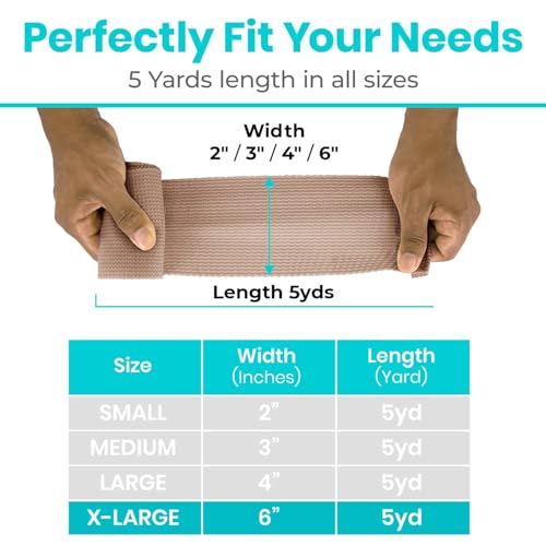 Vive Care Elastic Bandage with Adhesive Closure 6" x5yd - Medical Tape 6 in