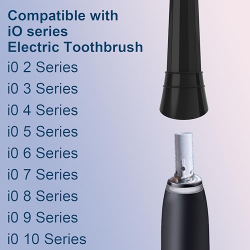 Replacement Heads Compatible with Oral B iO 3 4 5 6 7 8 9 10 Series Electric Toothbrush,Toothbrush Heads Compatible with Oral B iO Replacement Heads, Medium Bristles for Effective Cleaning,Black Black 8 Count (Pack of 1)